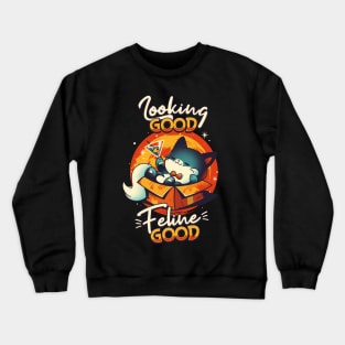 Feline Good - Cute Fancy Cat Crewneck Sweatshirt